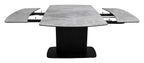 Light grey gloss marble effect large extending dining table by Bentley Designs with sleek modern design.