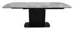 Light grey gloss marble effect large extending dining table by Bentley Designs, showcasing its elegant surface and modern design.