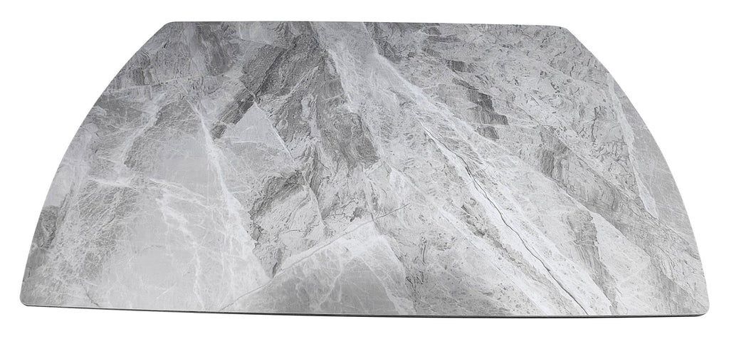Light grey gloss marble effect large extending dining table by Bentley Designs, showcasing the elegant marble surface and extendable design.