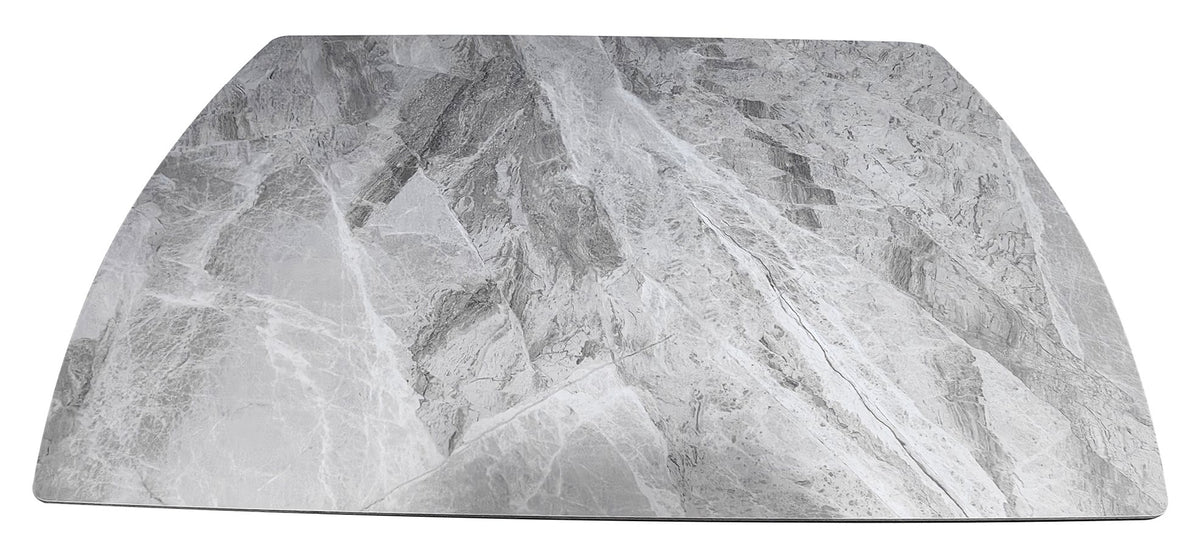 Light grey gloss marble effect large extending dining table by Bentley Designs, showcasing the elegant marble surface and extendable design.