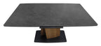 Nero Pop Up Extension Matt Dark Grey Sintered Stone Dining Table with Bronze Brushed Pedestal - Home Furniture Interiors