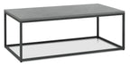 Matt grey marble effect coffee table with metal frame by Bentley Designs, showcasing a modern, stylish living room centerpiece.