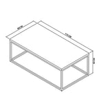 Matt grey marble effect coffee table with metal frame by Bentley Designs, showcasing a modern living room setting.