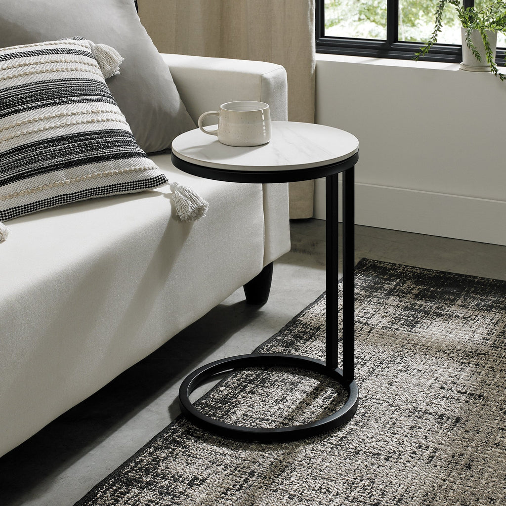 Mateo White Sintered Stone Sofa Table