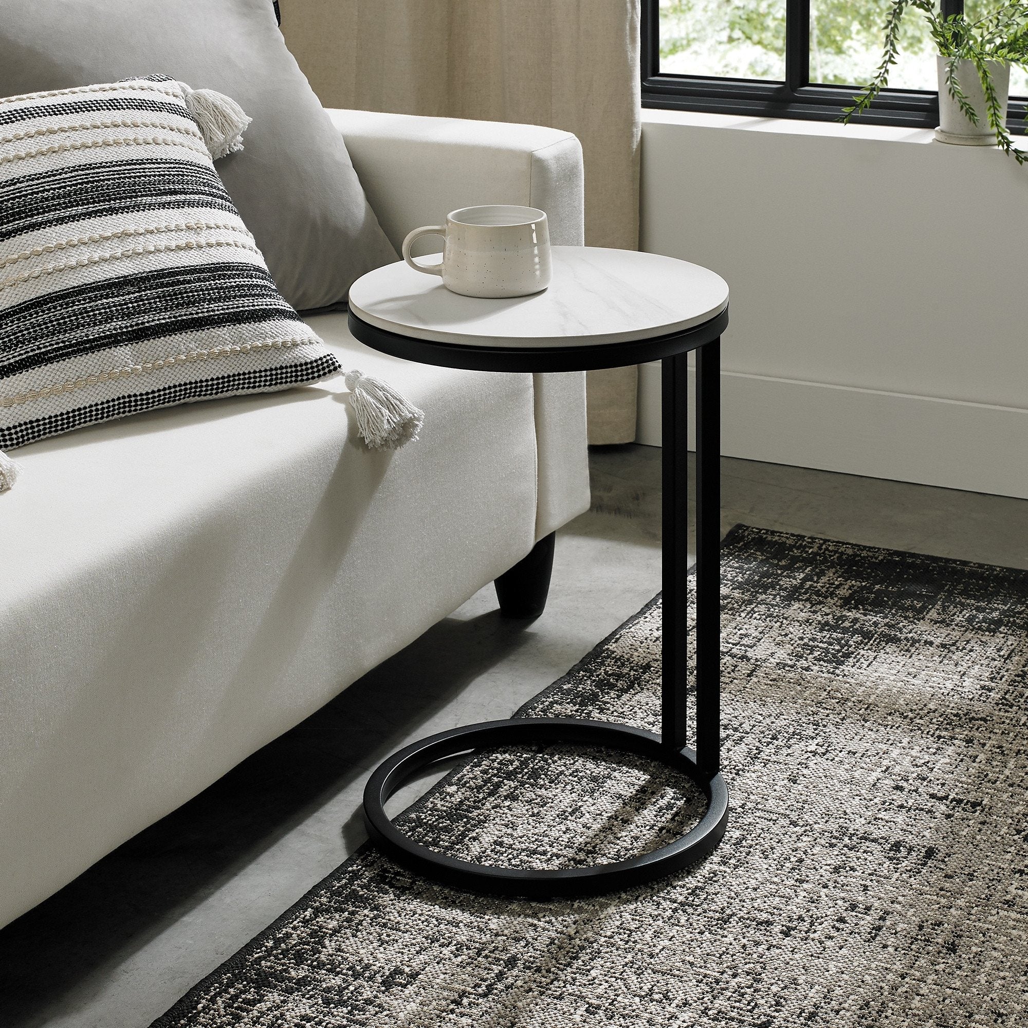 Mateo White Sintered Stone Sofa Table