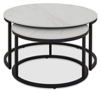 Mateo Matt White Sintered Stone Nest of Coffee Tables - Home Furniture Interiors