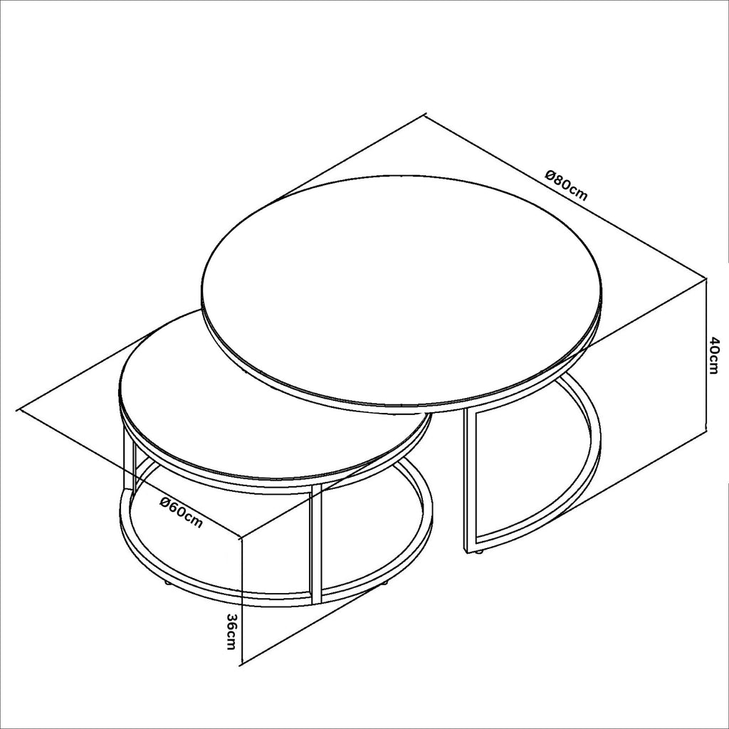 Mateo Matt White Sintered Stone Nest of Coffee Tables - Home Furniture Interiors