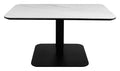 Jenson Matt White Sintered Stone Gas Lift Adjustable Coffee to Sofa Height Table