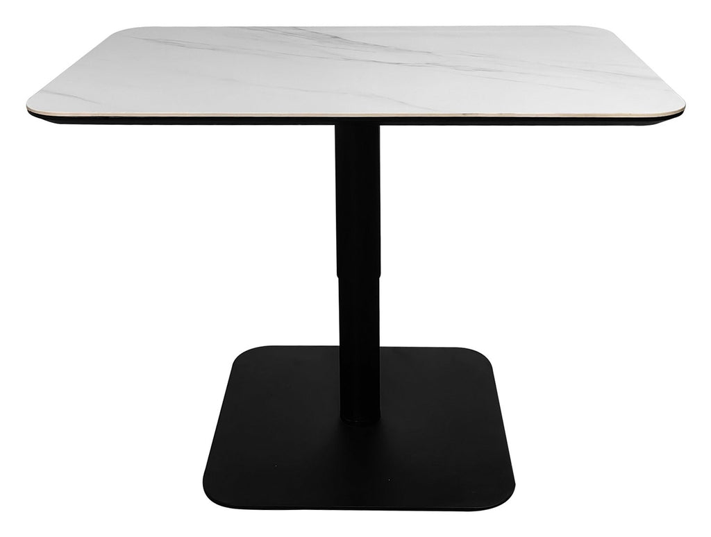 Jenson Matt White Sintered Stone Gas Lift Adjustable Coffee to Sofa Height Table - Home Furniture Interiors