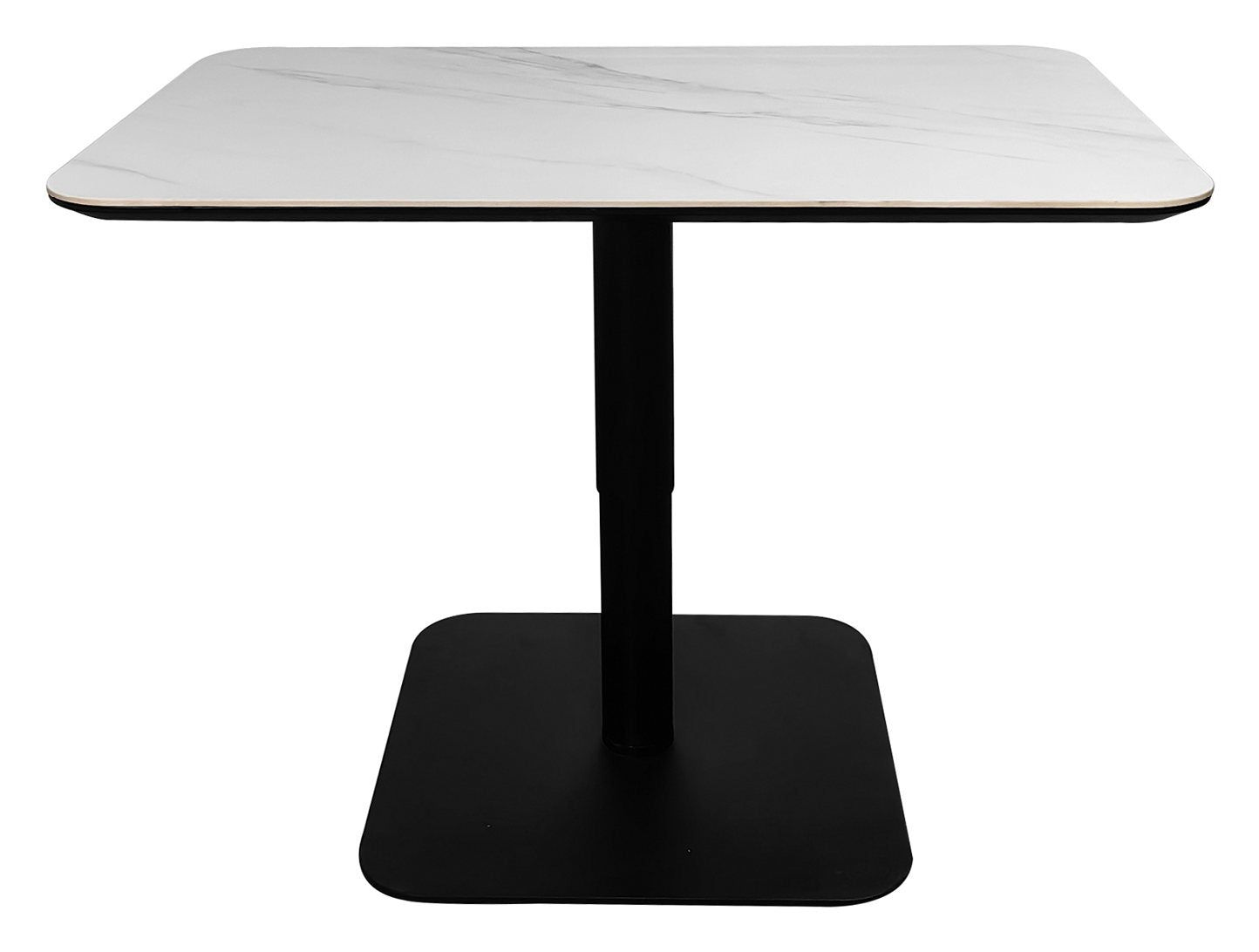 Jenson Matt White Sintered Stone Gas Lift Adjustable Coffee to Sofa Height Table - Home Furniture Interiors