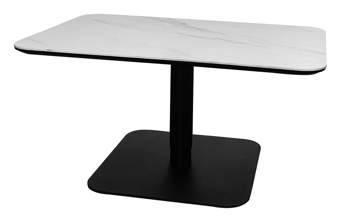 Jenson Matt White Sintered Stone Gas Lift Adjustable Coffee to Sofa Height Table - Home Furniture Interiors