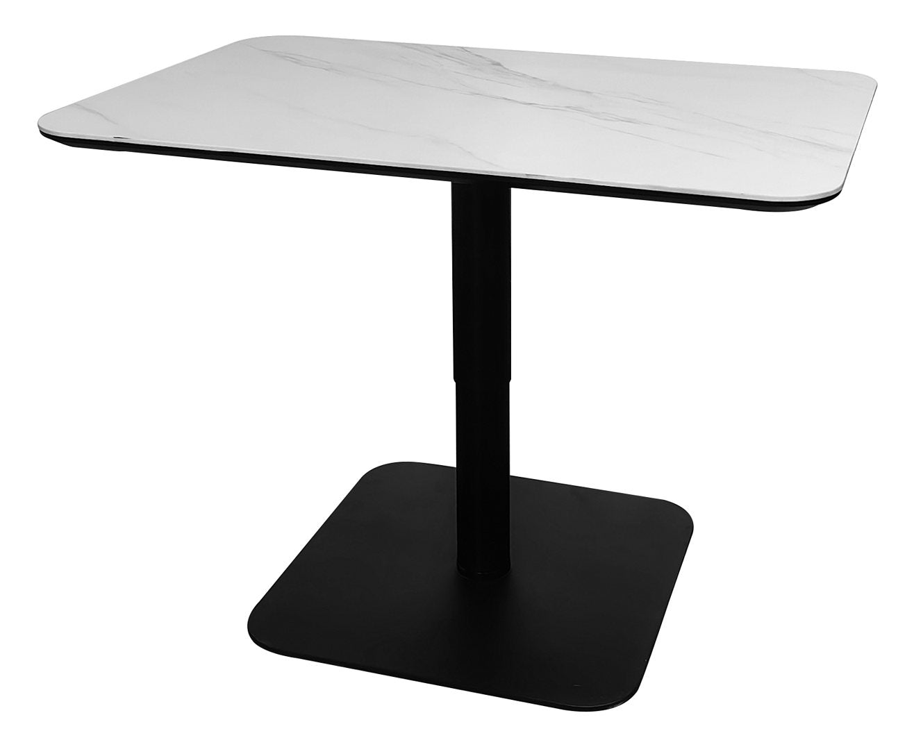 Jenson Matt White Sintered Stone Gas Lift Adjustable Coffee to Sofa Height Table - Home Furniture Interiors