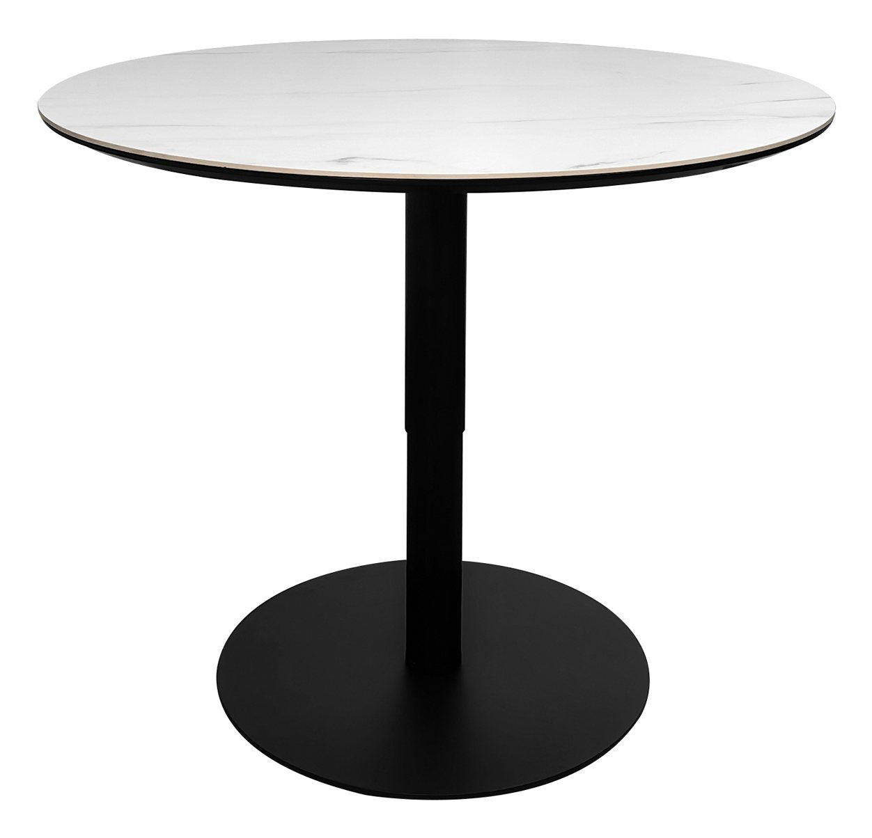 Modus Matt White Sintered Stone Gas Lift Adjustable Coffee/Bistro Table - Home Furniture Interiors