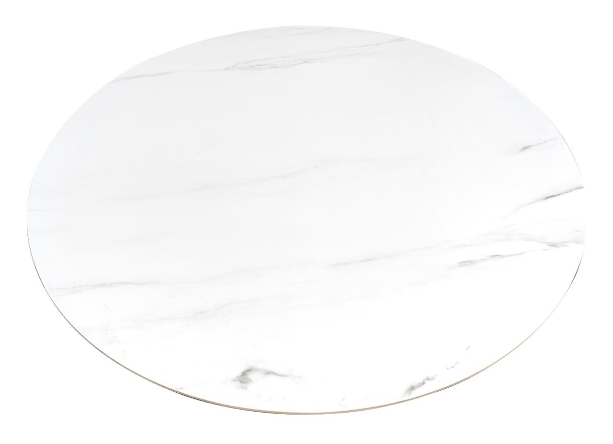 Modus Matt White Sintered Stone Gas Lift Adjustable Coffee/Bistro Table - Home Furniture Interiors