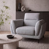 Light Grey Fabric Upholstered Armchair Nickel Legs