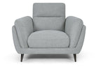Light Grey Fabric Upholstered Armchair Nickel Legs
