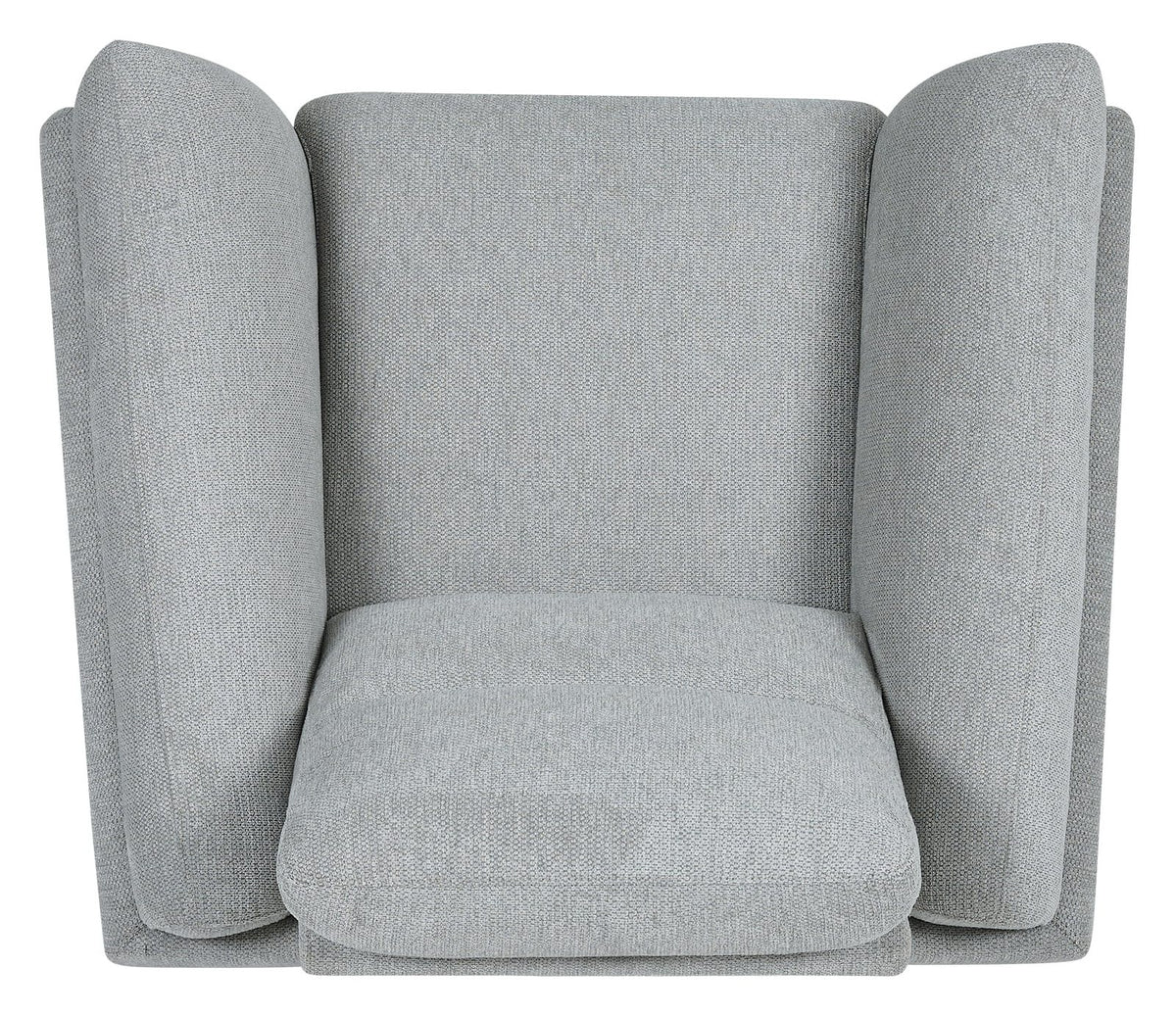 Light Grey Fabric Upholstered Armchair Nickel Legs