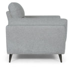 Light Grey Fabric Upholstered Armchair Nickel Legs
