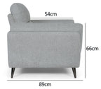 Light Grey Fabric Upholstered Armchair Nickel Legs