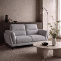 Light Grey Fabric 2 Seater Cushion Back Sofa Nickel Legs