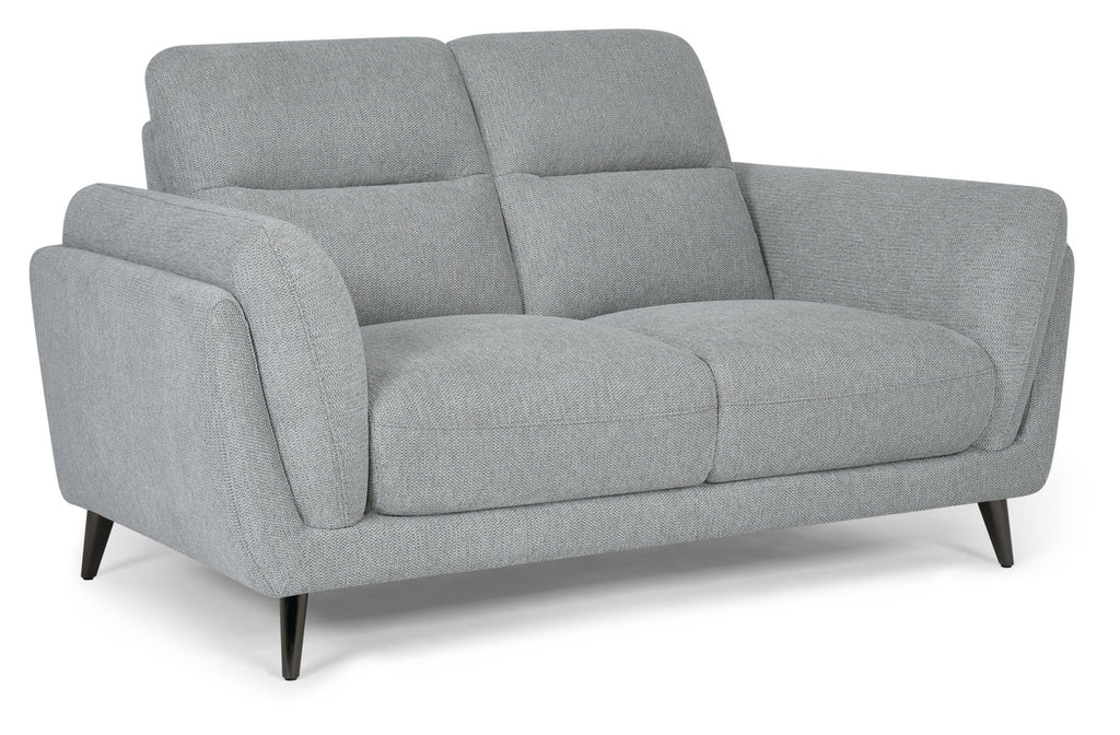 Light Grey Fabric 2 Seater Cushion Back Sofa Nickel Legs