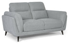 Light Grey Fabric 2 Seater Cushion Back Sofa Nickel Legs