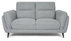Light Grey Fabric 2 Seater Cushion Back Sofa Nickel Legs