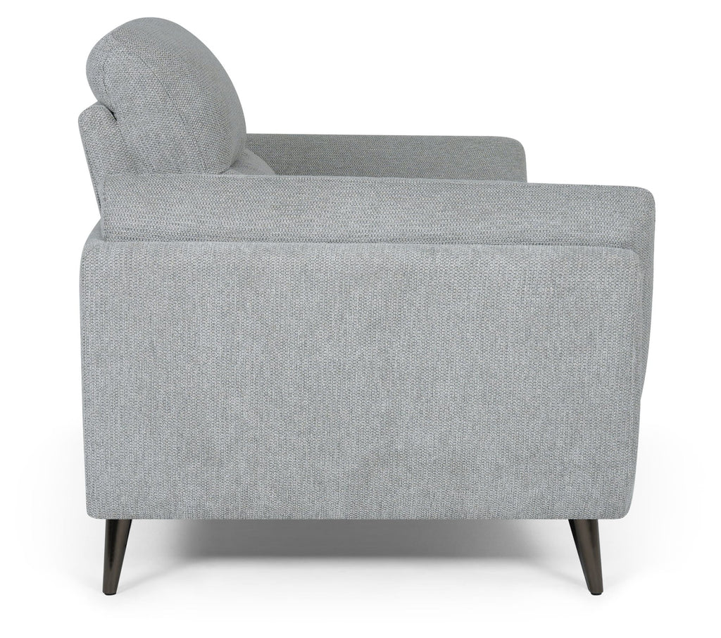 Light Grey Fabric 2 Seater Cushion Back Sofa Nickel Legs