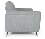 Light Grey Fabric 2 Seater Cushion Back Sofa Nickel Legs