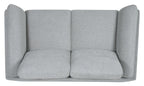 Light Grey Fabric 2 Seater Cushion Back Sofa Nickel Legs
