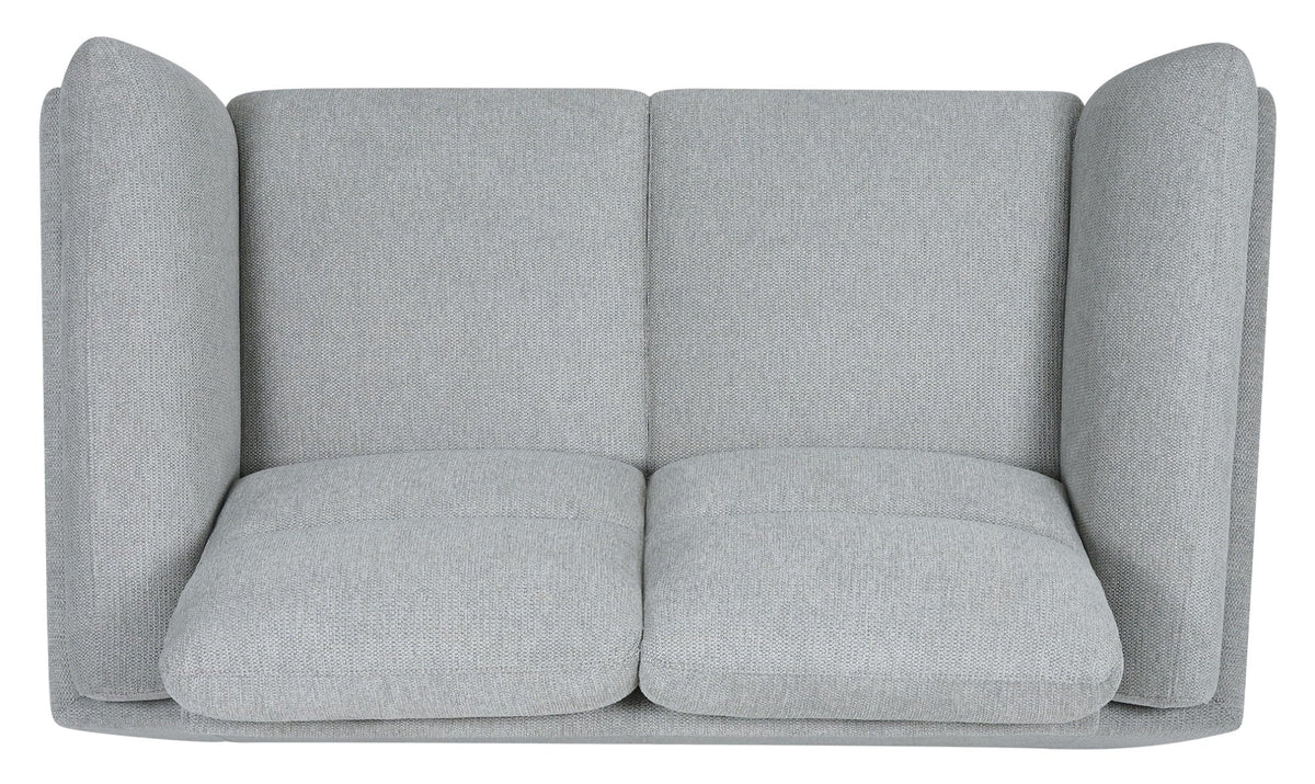 Light Grey Fabric 2 Seater Cushion Back Sofa Nickel Legs