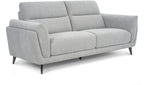 Light Grey Fabric 3 Seater Cushion Back Sofa Nickel Legs