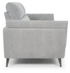 Light Grey Fabric 3 Seater Cushion Back Sofa Nickel Legs