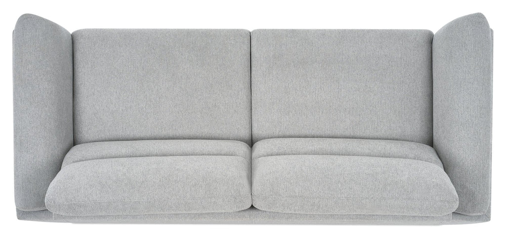 Light Grey Fabric 3 Seater Cushion Back Sofa Nickel Legs