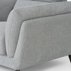Light Grey Fabric 3 Seater Cushion Back Sofa Nickel Legs