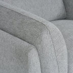 Light Grey Fabric 3 Seater Cushion Back Sofa Nickel Legs
