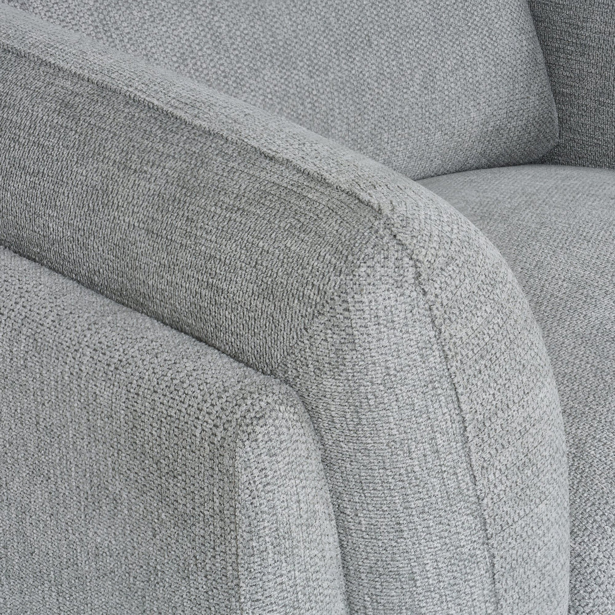 Light Grey Fabric 3 Seater Cushion Back Sofa Nickel Legs