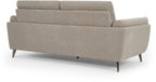 Bentley Designs oatmeal fabric 3-seater sofa with cushion back and nickel legs, stylish and comfortable living room furniture.