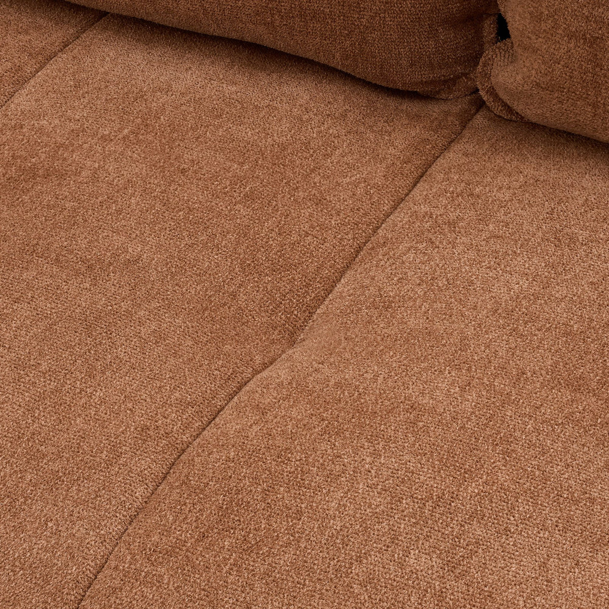 Bentley Designs terracotta fabric armchair with back cushion and nickel legs, modern easy lounge chair for living room decor