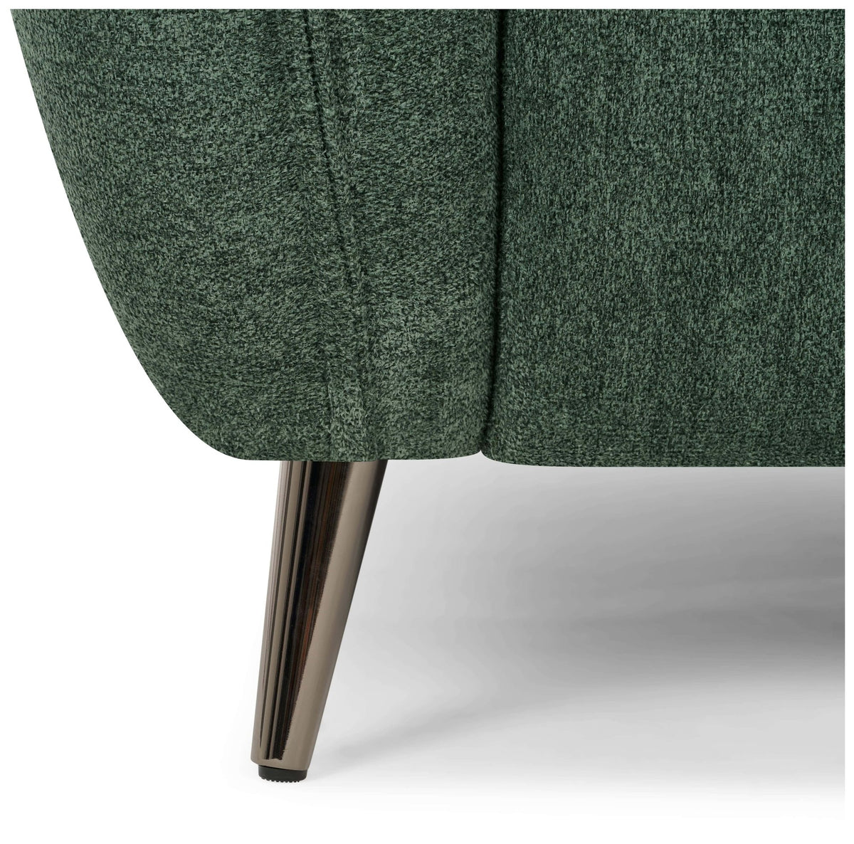 Mint Green Fabric Cushion Back Armchair Nickel Legs