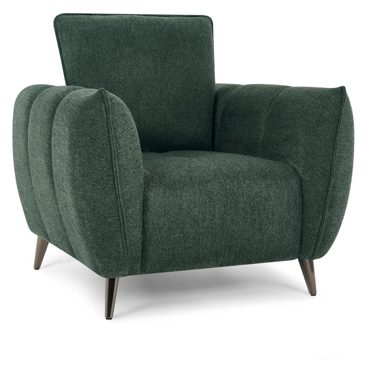 Mint Green Fabric Cushion Back Armchair Nickel Legs