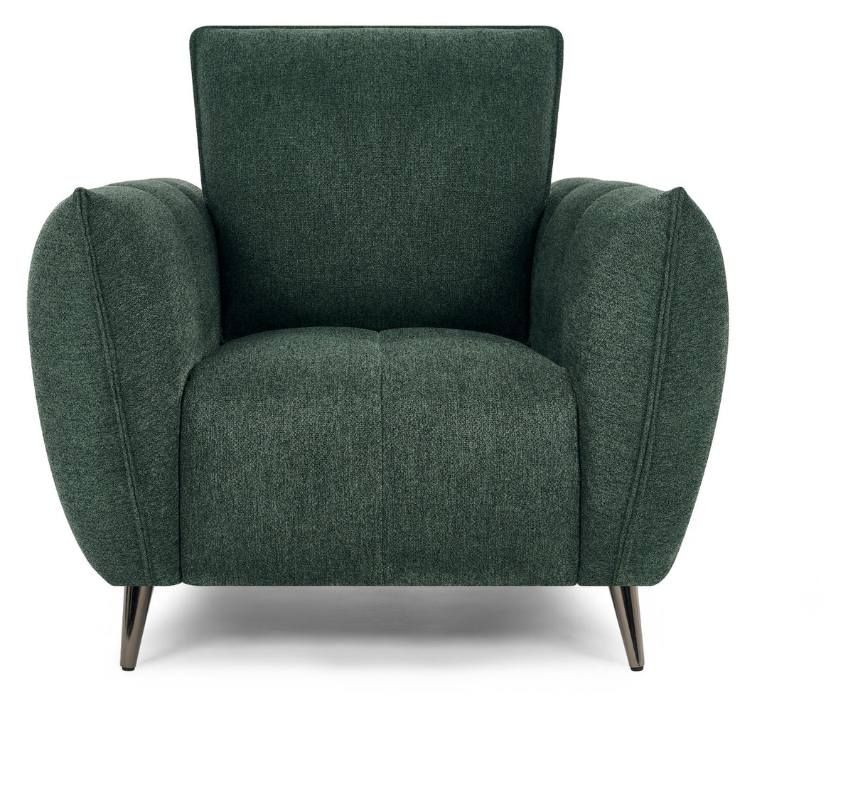 Mint Green Fabric Cushion Back Armchair Nickel Legs
