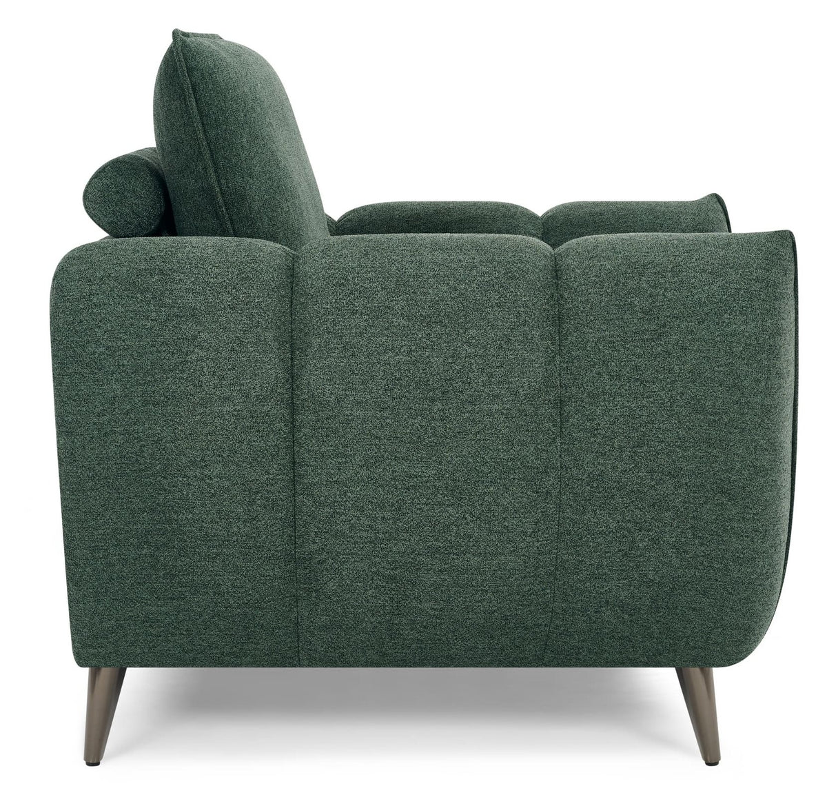 Mint Green Fabric Cushion Back Armchair Nickel Legs