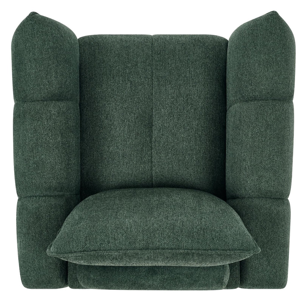 Mint Green Fabric Cushion Back Armchair Nickel Legs