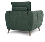 Mint Green Fabric Cushion Back Armchair Nickel Legs