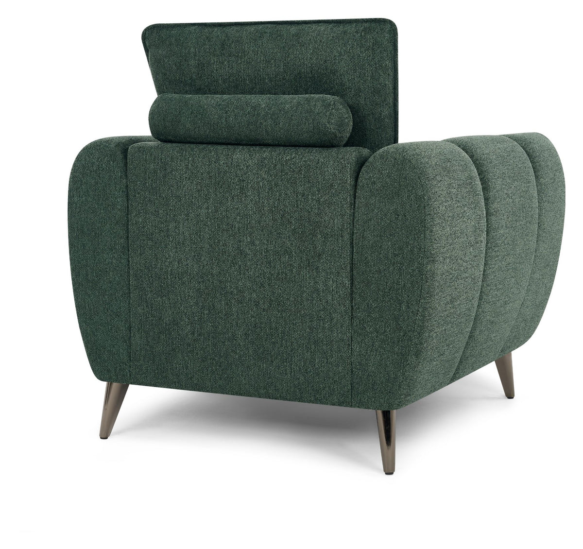 Mint Green Fabric Cushion Back Armchair Nickel Legs