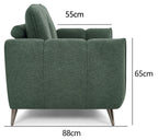 Mint Green Fabric Cushion Back Armchair Nickel Legs
