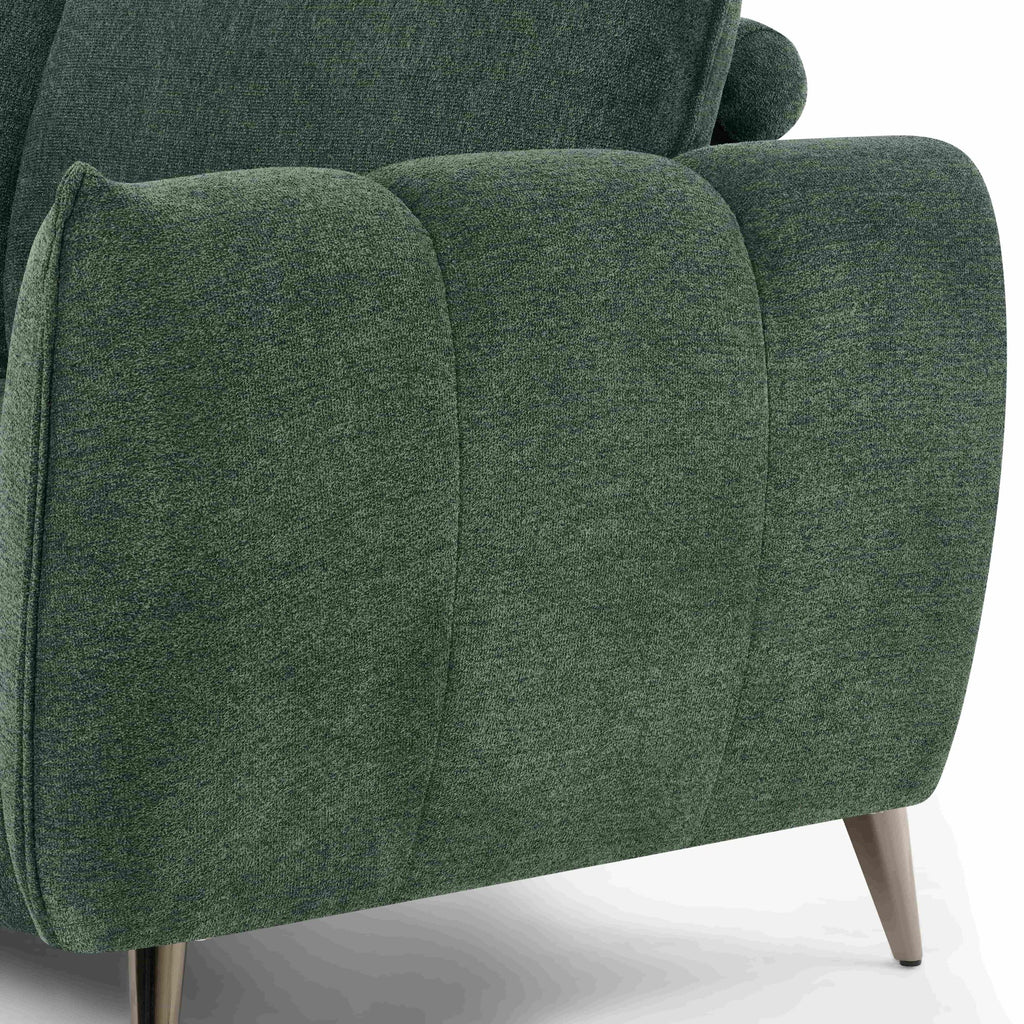 Mint Green Fabric Cushion Back Armchair Nickel Legs