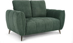 Mint green fabric 2 seater sofa with cushion back and nickel legs by Bentley Designs. Modern and comfortable seating.