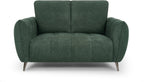 Mint green fabric 2 seater sofa with cushion back and nickel legs by Bentley Designs, showcasing a modern, comfortable living room piece.